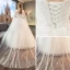 Discount Ivory Wedding Dresses 2018 Ball Gown Scoop Neck Sleeveless Backless Appliques Lace Beading Pearl Sequins Ruffle Watteau Train