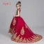 Chinese style Burgundy Flower Girl Dresses 2019 Ball Gown High Neck Cap Sleeves Appliques Lace Rhinestone Short Ruffle Wedding Party Dresses