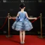 Chic / Beautiful Sky Blue Flower Girl Dresses 2019 Ball Gown V-Neck Sleeveless Appliques Flower Pearl Sequins Short Cascading Ruffles Wedding Party Dresses