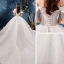 Best Ivory Wedding Dresses 2019 Ball Gown Off-The-Shoulder Short Sleeve Backless Glitter Tulle Chapel Train Ruffle