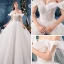 Best Ivory Wedding Dresses 2019 Ball Gown Off-The-Shoulder Short Sleeve Backless Glitter Tulle Chapel Train Ruffle