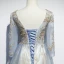 Chic / Belle Bleu Ciel Robe De Soirée 2019 Princesse V-Cou 3/4 Manches Appliques Paillettes Glitter Tulle Longue Volants Dos Nu Robe De Ceremonie
