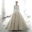 Meilleur Champagne Robe De Mariée 2019 Robe Boule De l'épaule Manches Courtes Dos Nu Glitter Tulle Cathedral Train Volants