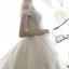 Meilleur Champagne Robe De Mariée 2019 Robe Boule De l'épaule Manches Courtes Dos Nu Glitter Tulle Cathedral Train Volants