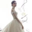 Meilleur Champagne Robe De Mariée 2019 Robe Boule De l'épaule Manches Courtes Dos Nu Glitter Tulle Cathedral Train Volants