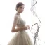 Vintage / Retro Champagne See-through Wedding Dresses 2019 A-Line / Princess High Neck Short Sleeve Beading Tassel Appliques Lace Cathedral Train Ruffle