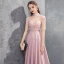 Luxe Rose Bonbon Transparentes Robe De Soirée 2019 Princesse Col Haut Sans Manches Appliques En Dentelle Perlage Gland Train De Balayage Volants Dos Nu Robe De Ceremonie