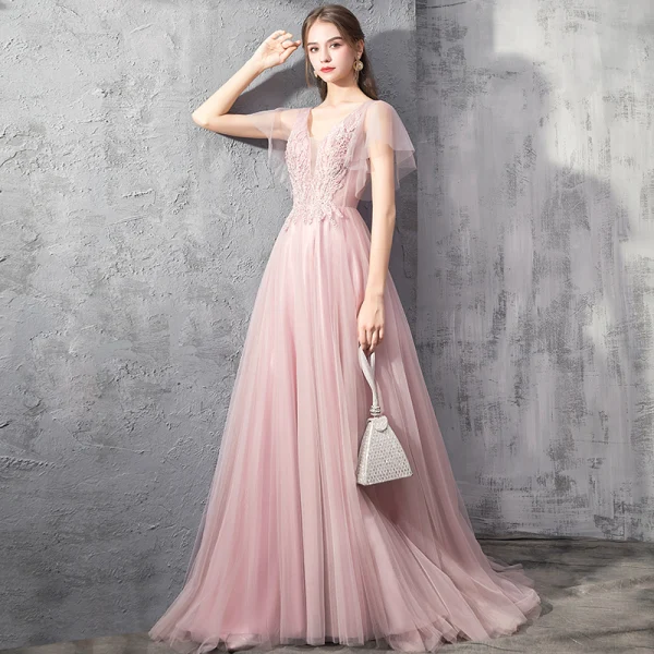 pearl pink formal dresses Andrea and Leo MA102 Long Formal Dress Rose Champagne / 16 main image 1