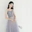 Elegante Himmelblau Pearl Rosa Abendkleider 2019 A Linie Spaghettiträger Ärmellos Pailletten Perlenstickerei Lange Rüschen Rückenfreies Festliche Kleider