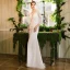 Meilleure Ivoire Transparentes Robe De Mariée Avec Châle 2019 Trompette / Sirène Encolure Dégagée 3/4 Manches Dos Nu Appliques En Dentelle Perlage Train De Balayage Volants
