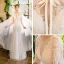 Meilleure Ivoire Transparentes Robe De Mariée Avec Châle 2019 Trompette / Sirène Encolure Dégagée 3/4 Manches Dos Nu Appliques En Dentelle Perlage Train De Balayage Volants