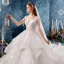 Schöne Ivory / Creme Durchsichtige Brautkleider / Hochzeitskleider 2019 A Linie Eckiger Ausschnitt Ärmel Rückenfreies Applikationen Spitze Perlenstickerei Quaste Glanz Tülle Kathedrale Schleppe Fallende Rüsche