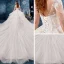 Schöne Ivory / Creme Durchsichtige Brautkleider / Hochzeitskleider 2019 A Linie Eckiger Ausschnitt Ärmel Rückenfreies Applikationen Spitze Perlenstickerei Quaste Glanz Tülle Kathedrale Schleppe Fallende Rüsche