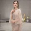 Haut de Gamme Doré Robe De Soirée Avec Châle 2019 Trompette / Sirène Col v profond Sans Manches Fait main Perlage Faux Diamant Plumes Train De Balayage Dos Nu Robe De Ceremonie