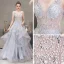 Illusion Grå Genomskinliga Aftonklänningar 2019 Prinsessa Djup v-hals Ärmlös Beading Pärla Rhinestone Långa Cascading Volanger Halterneck Formella Klänningar