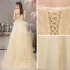 Chic / Beautiful Yellow Evening Dresses  2019 A-Line / Princess Strapless Sleeveless Appliques Flower Beading Pearl Floor-Length / Long Ruffle Backless Formal Dresses