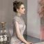 Luxury / Gorgeous Grey Evening Dresses  2019 Trumpet / Mermaid High Neck Sleeveless Pearl Rhinestone Beading Tassel Sweep Train Formal Dresses