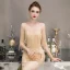 Luxury / Gorgeous Yellow See-through Evening Dresses  2019 Trumpet / Mermaid Scoop Neck Sleeveless Beading Tassel Floor-Length / Long Ruffle Formal Dresses