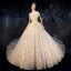 Beste Champagne Brudekjoler 2019 Ballkjole Fantastiske / Unike Kjæreste Uten Ermer Ryggløse Glitter Tyll Beading Paljetter Chapel Train Buste
