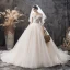 Charming Champagne Wedding Dresses 2019 Ball Gown Off-The-Shoulder Short Sleeve Backless Glitter Tulle Sequins Beading Cathedral Train Ruffle
