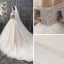 Charming Champagne Wedding Dresses 2019 Ball Gown Off-The-Shoulder Short Sleeve Backless Glitter Tulle Sequins Beading Cathedral Train Ruffle