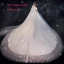 Chic / Belle Ivoire Robe De Mariée 2019 Robe Boule De l'épaule Manches Courtes Dos Nu Glitter Tulle Perlage Royal Train Volants