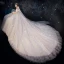 Chic / Belle Ivoire Robe De Mariée 2019 Robe Boule De l'épaule Manches Courtes Dos Nu Glitter Tulle Perlage Royal Train Volants