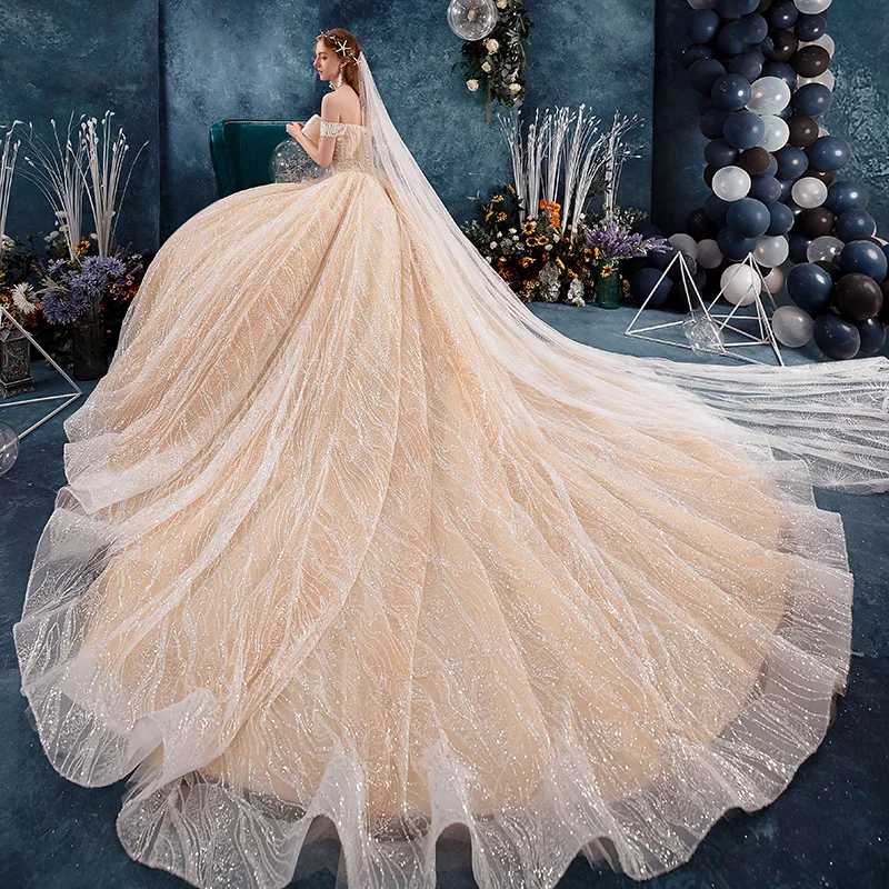 Andrea Novio Tirante Espagueti Tul Vestido Champán Tallas Grandes main image 0