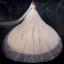 Sparkly Champagne Wedding Dresses 2019 Ball Gown Off-The-Shoulder Short Sleeve Backless Glitter Sequins Tulle Chapel Train Ruffle