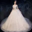 Sparkly Champagne Wedding Dresses 2019 Ball Gown Off-The-Shoulder Short Sleeve Backless Glitter Sequins Tulle Chapel Train Ruffle