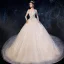 Sparkly Champagne Wedding Dresses 2019 Ball Gown Off-The-Shoulder Short Sleeve Backless Glitter Sequins Tulle Chapel Train Ruffle