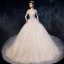 Sparkly Champagne Wedding Dresses 2019 Ball Gown Off-The-Shoulder Short Sleeve Backless Glitter Sequins Tulle Chapel Train Ruffle