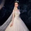 Sparkly Champagne Wedding Dresses 2019 Ball Gown Off-The-Shoulder Short Sleeve Backless Glitter Sequins Tulle Chapel Train Ruffle