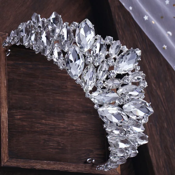 Luxury / Gorgeous Silver Rhinestone Tiara Wedding Accessories 2019 Bridal Hair Accessories