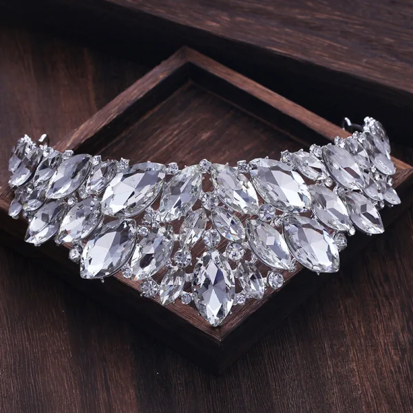 Luxury / Gorgeous Silver Rhinestone Tiara Wedding Accessories 2019 Bridal Hair Accessories