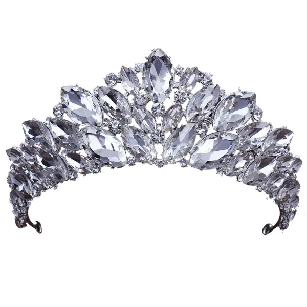 Luxury / Gorgeous Silver Rhinestone Tiara Wedding Accessories 2019 Bridal Hair Accessories