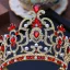 Luxury / Gorgeous Gold Tiara Red Rhinestone Pearl Metal Accessories 2019 Bridal Hair Accessories