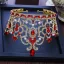 Luxury / Gorgeous Gold Tiara Red Rhinestone Pearl Metal Accessories 2019 Bridal Hair Accessories