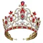 Luxury / Gorgeous Gold Tiara Red Rhinestone Pearl Metal Accessories 2019 Bridal Hair Accessories