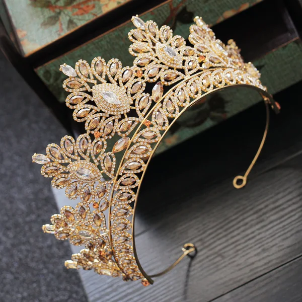 Chic / Belle Doré Faux Diamant Tiare Accessorize 2019 Accessoire Cheveux Mariage