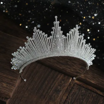 Klassisk Sølv Rhinestone Tiara Bryllup Tilbehør 2019 Har Tilbehor