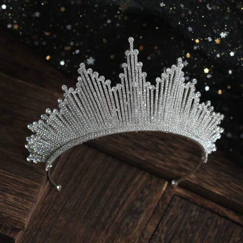 Klassisch Silber Strass Diadem Hochzeit Brautaccessoires 2019 Haarschmuck Braut