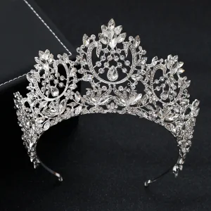 Vintage Silber Strass Diadem Hochzeit Brautaccessoires 2019 Haarschmuck Braut