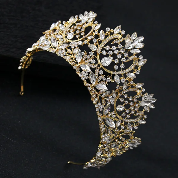 Vintage / Retro Silver Rhinestone Tiara Wedding Accessories 2019 Bridal Hair Accessories