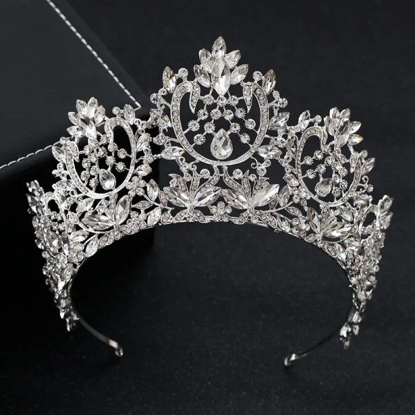 Vintage / Retro Silver Rhinestone Tiara Wedding Accessories 2019 Bridal Hair Accessories