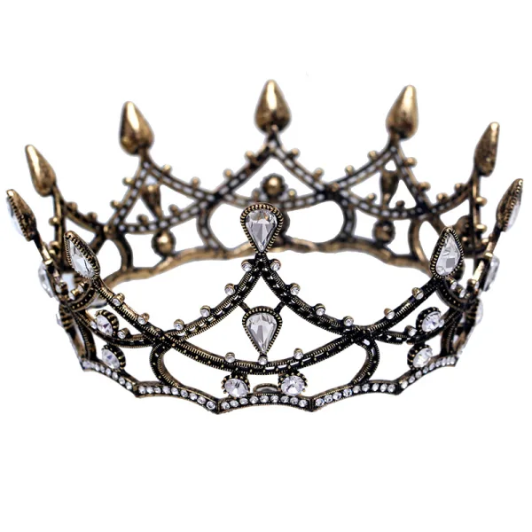 Vintage Barokowy Czarne Tiara Rhinestone Akcesoria 2019 Metal Tiara