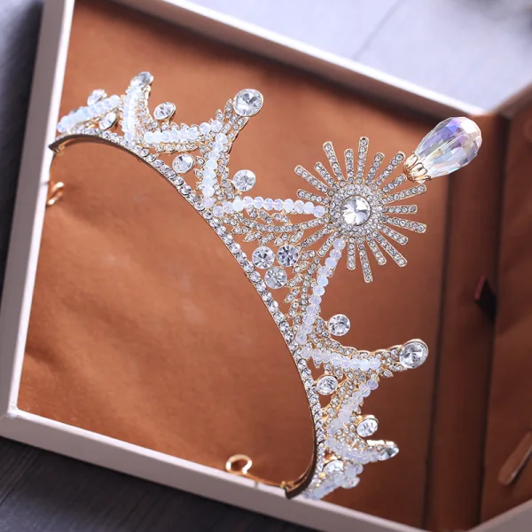 Fine Sølv Rhinestone Beading Tiara Bryllup Tilbehør 2019