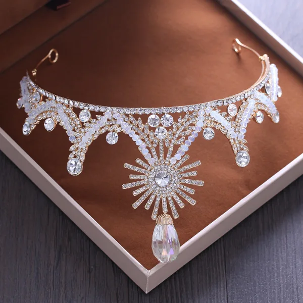 Fine Sølv Rhinestone Beading Tiara Bryllup Tilbehør 2019