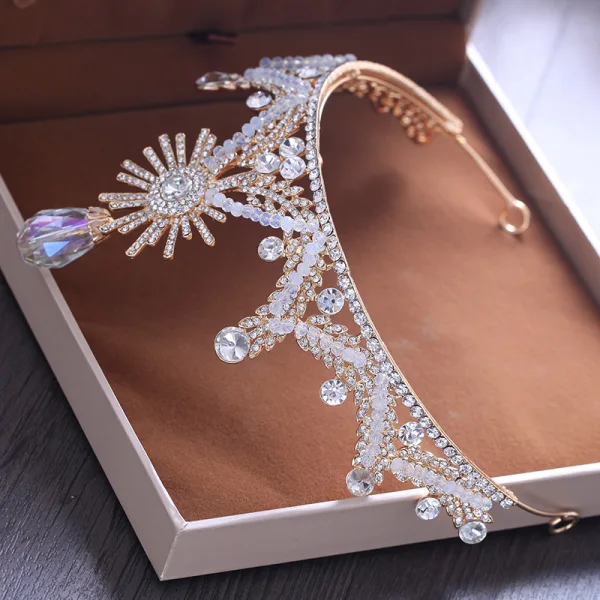 Fine Sølv Rhinestone Beading Tiara Bryllup Tilbehør 2019