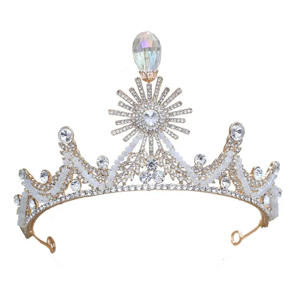 Fine Sølv Rhinestone Beading Tiara Bryllup Tilbehør 2019